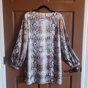 Chico's Snake Print Blouse - Black and Cream